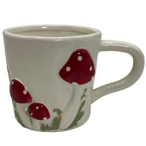 Global Design Collection Mushroom Mug Cream Red White Ceramic‎ Coffee Tea Cup